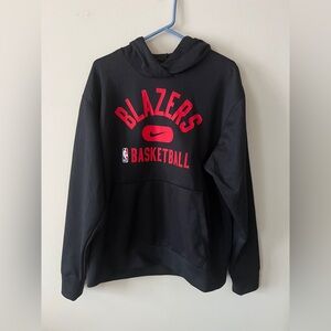 Portland Trail Blazers Nike Dri-Fit Large Black Hooded Sweatshirt - worn once